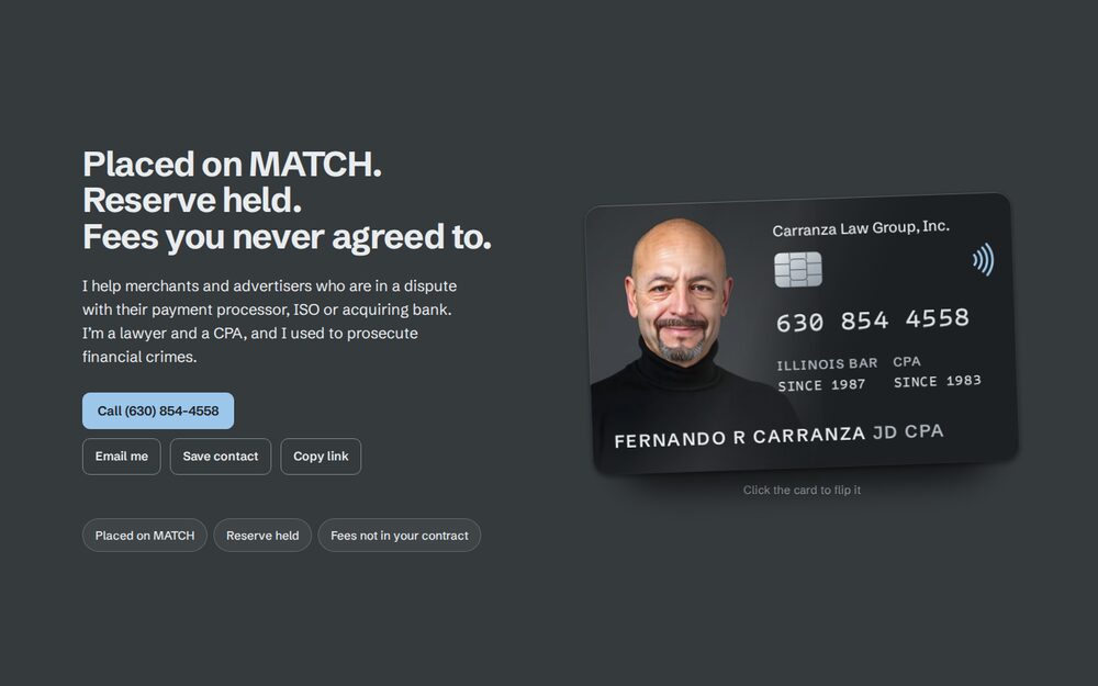 Design 3: business card shaped like a payment card